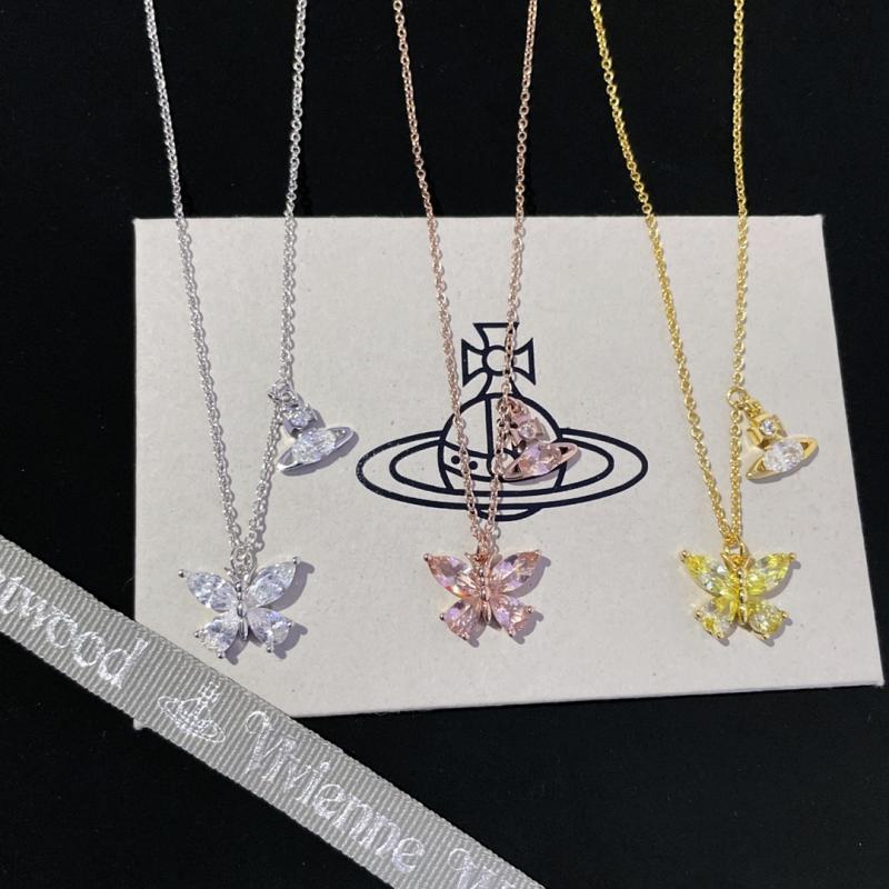 Vivienne Westwood薇薇安·西太后夢幻蝴蝶土星項鏈